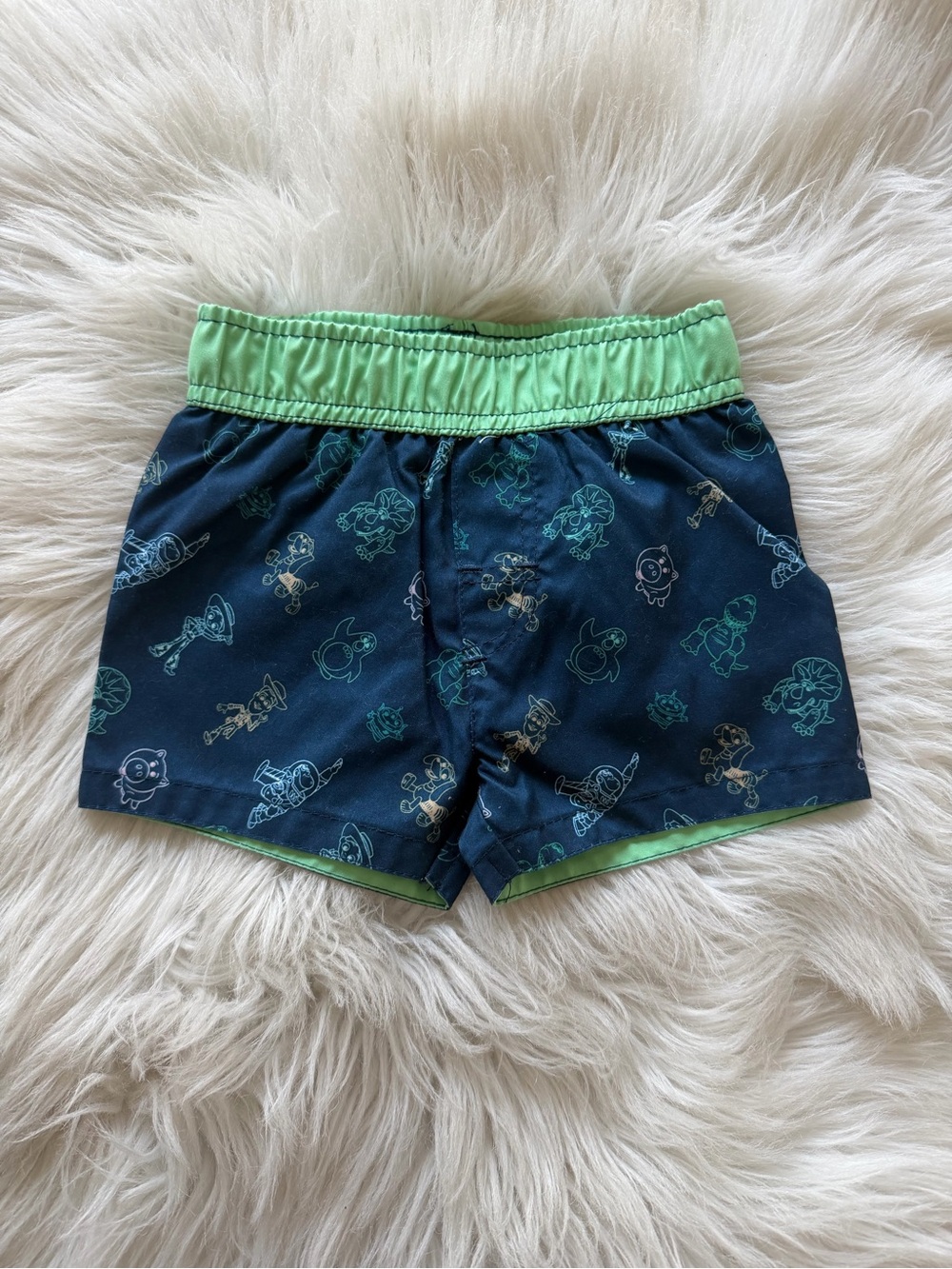 Disney Toy Story Lime Green & Navy Toddler Swim Shorts